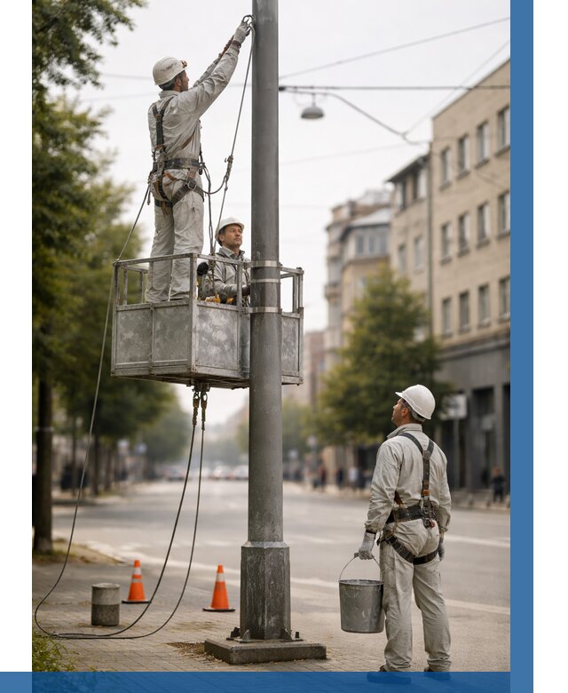Покраска опор освещения в Волгодонске от 5472 р. | ВЫСОТНИК-Вгн
