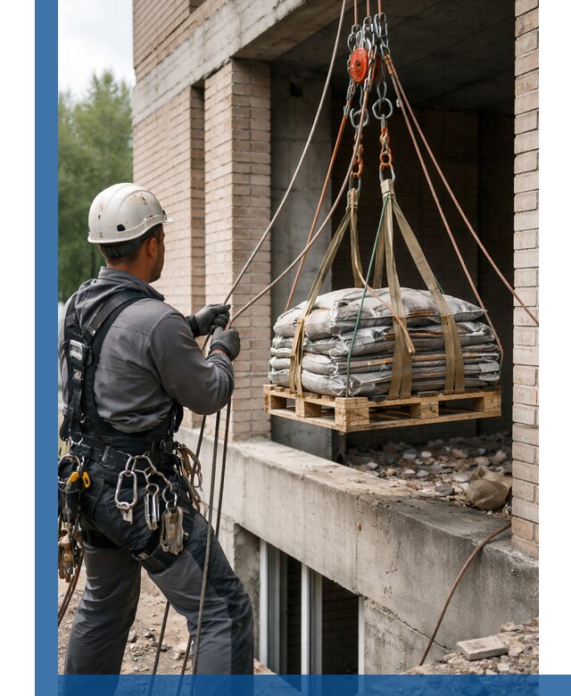 Подъем материалов на этаж веревками в Волгодонске оперативно