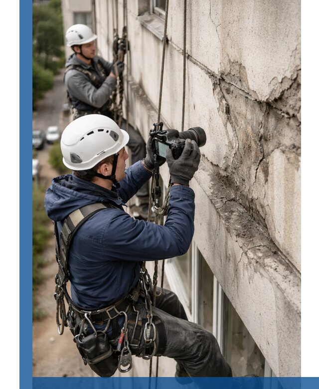 Фотофиксация дефектов фасада с высотной съемкой в Волгодонске