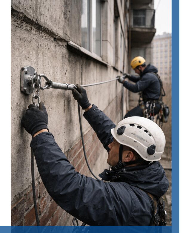 Монтаж анкерных линий в Волгодонске от 3283 р. | ВЫСОТНИК-Вгн