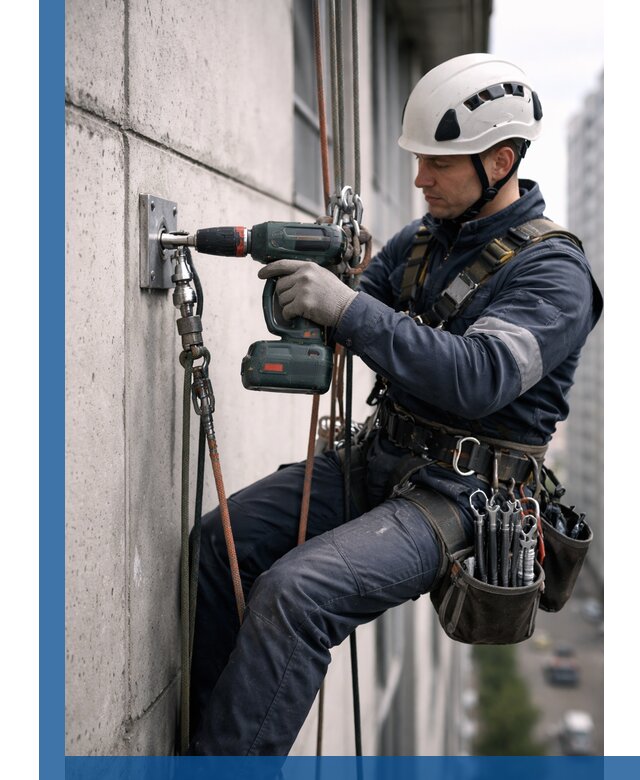 Установка анкерных точек для высотных работ в Волгодонске